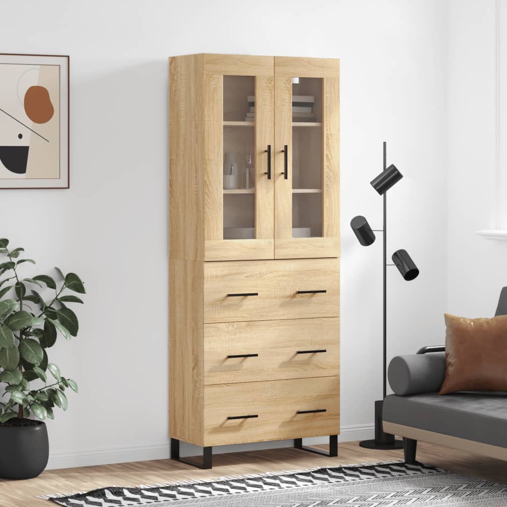 Visoka komoda hrasta sonome 69,5x34x180cm od konstruiranog drva
