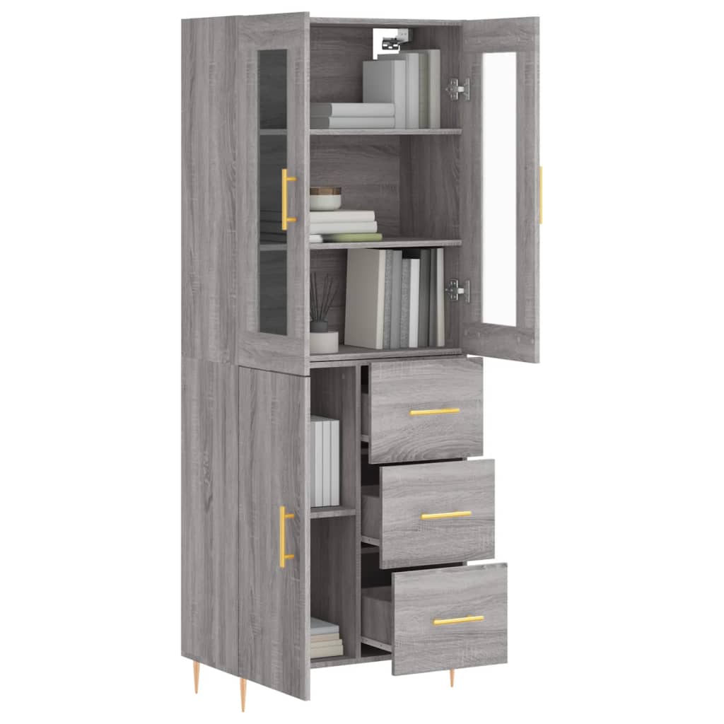 Visoka komoda siva sonome 69,5x34x180 cm od konstruiranog drva