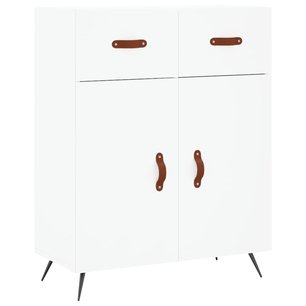 Visoka komoda bijela 69,5x34x180 cm konstruirano drvo