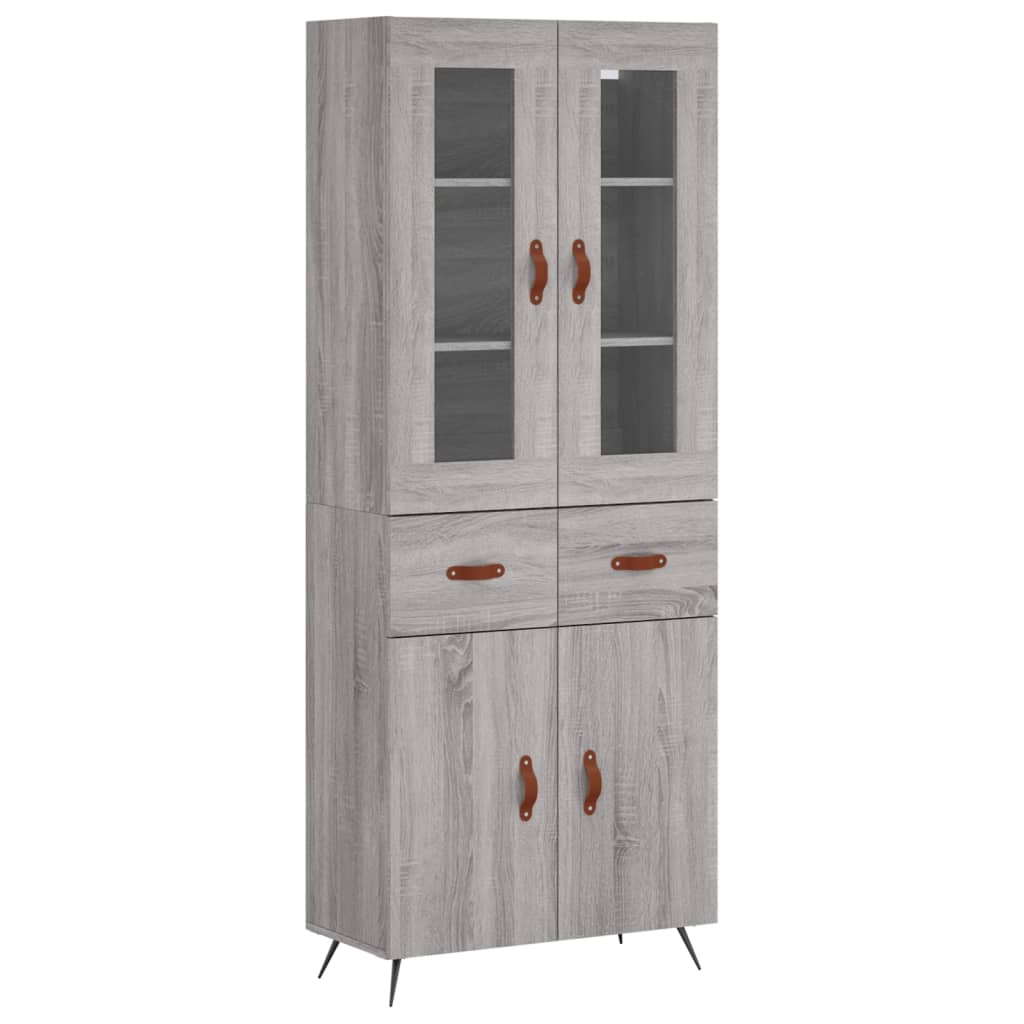Visoka komoda siva sonome 69,5x34x180 cm od konstruiranog drva