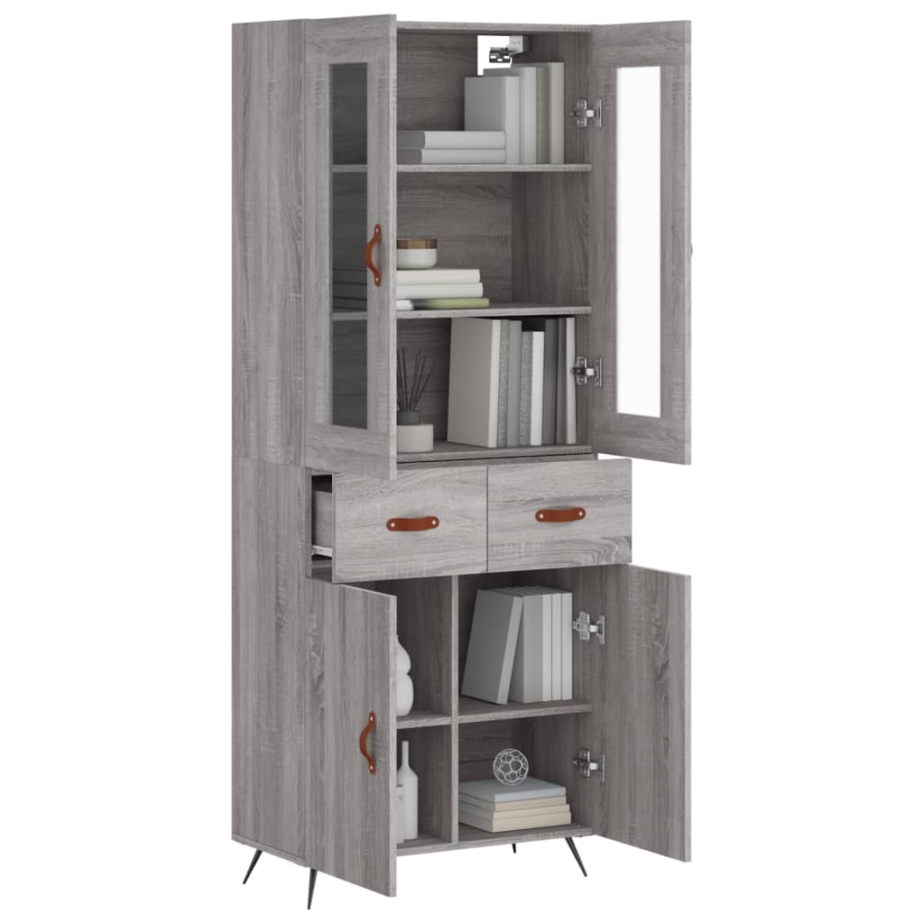 Visoka komoda siva sonome 69,5x34x180 cm od konstruiranog drva