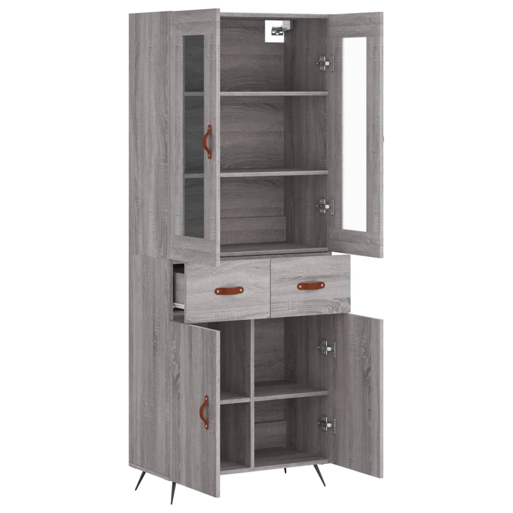 Visoka komoda siva sonome 69,5x34x180 cm od konstruiranog drva