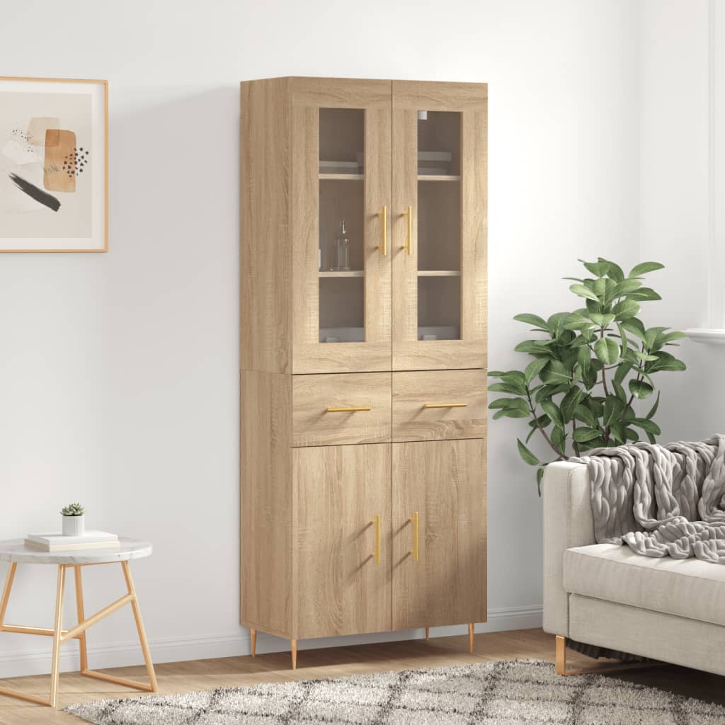 Visoka komoda hrasta sonome 69,5x34x180cm od konstruiranog drva