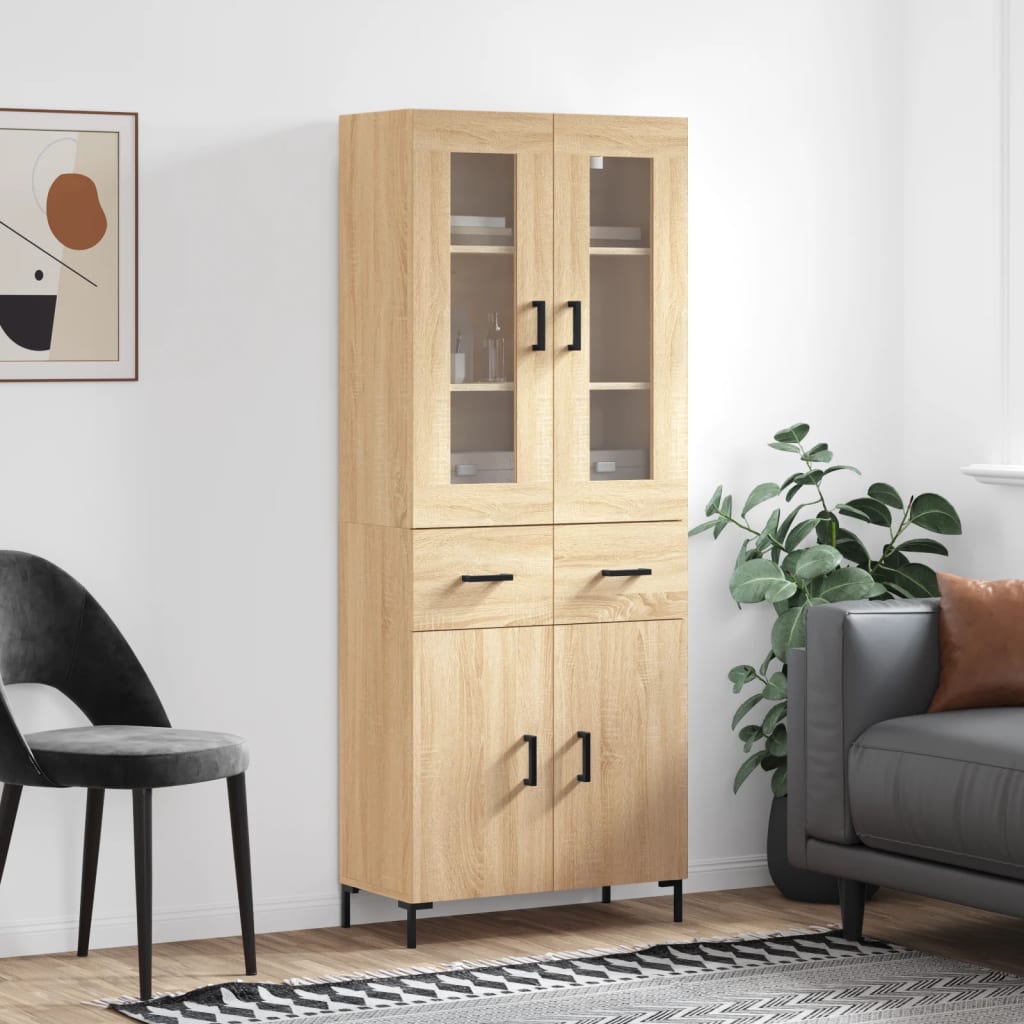 Visoka komoda hrasta sonome 69,5x34x180cm od konstruiranog drva