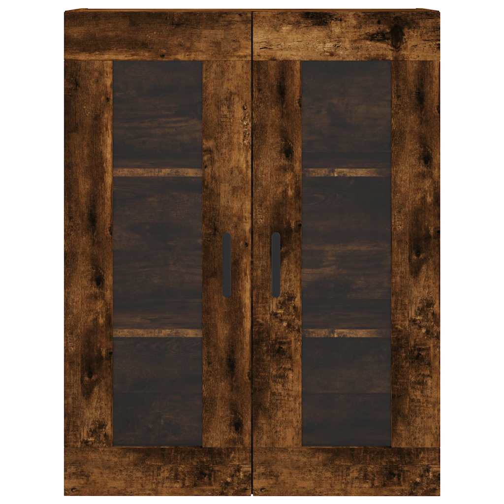 Visoka komoda dimljeni hrast 69,5x34x180 cm konstruiranog drva