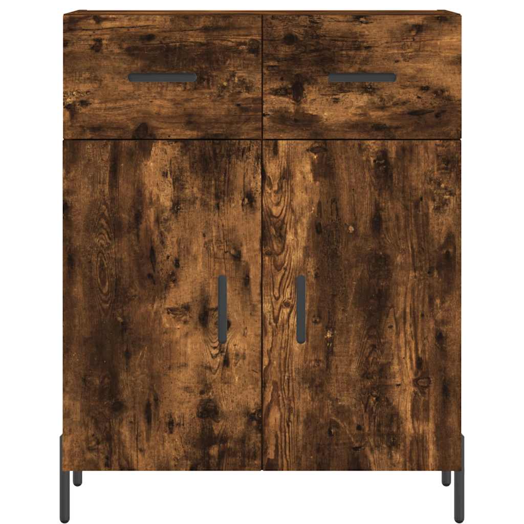 Visoka komoda dimljeni hrast 69,5x34x180 cm konstruiranog drva