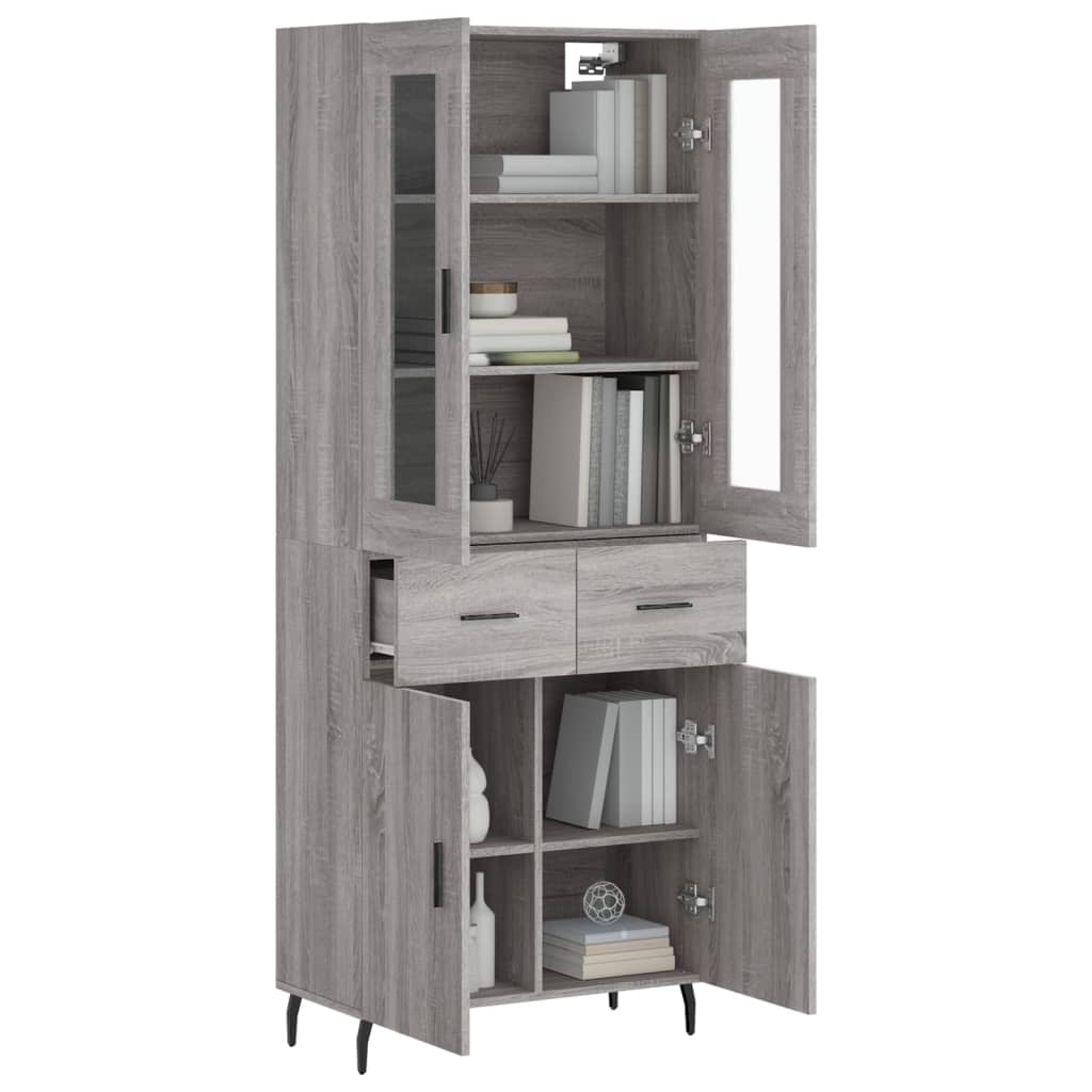 Visoka komoda siva sonome 69,5x34x180 cm od konstruiranog drva