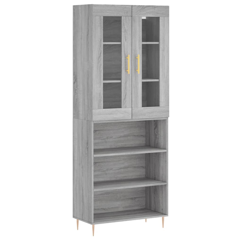 Visoka komoda siva sonome 69,5x34x180 cm od konstruiranog drva