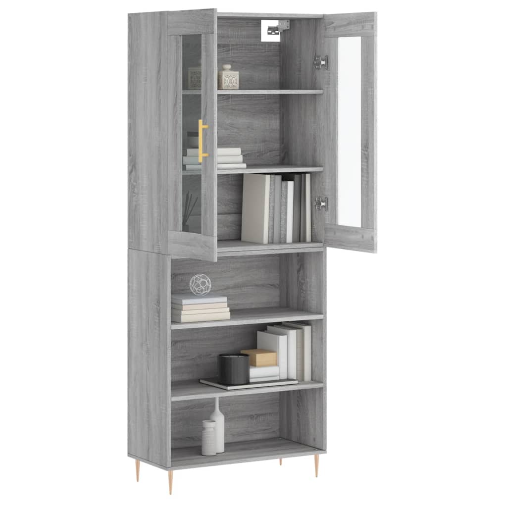 Visoka komoda siva sonome 69,5x34x180 cm od konstruiranog drva