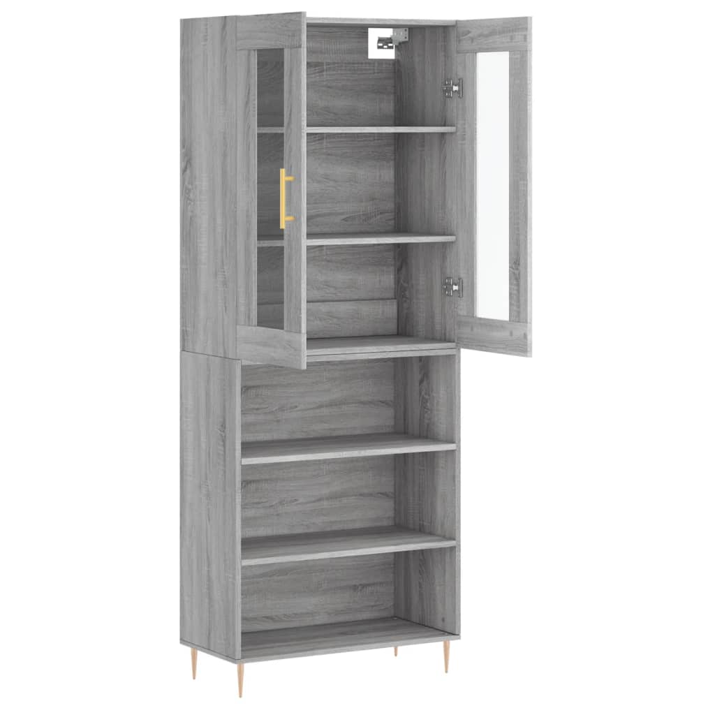 Visoka komoda siva sonome 69,5x34x180 cm od konstruiranog drva