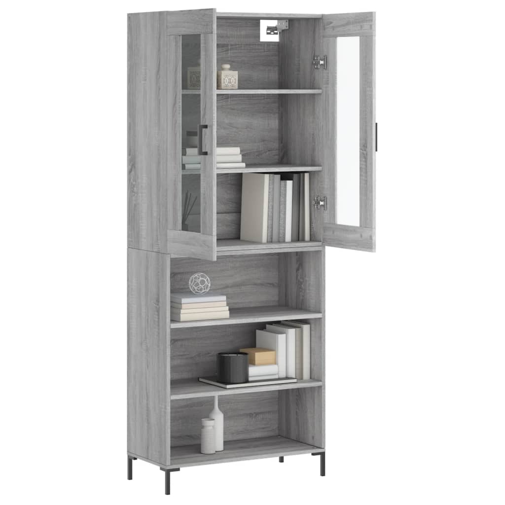 Visoka komoda siva sonome 69,5x34x180 cm od konstruiranog drva