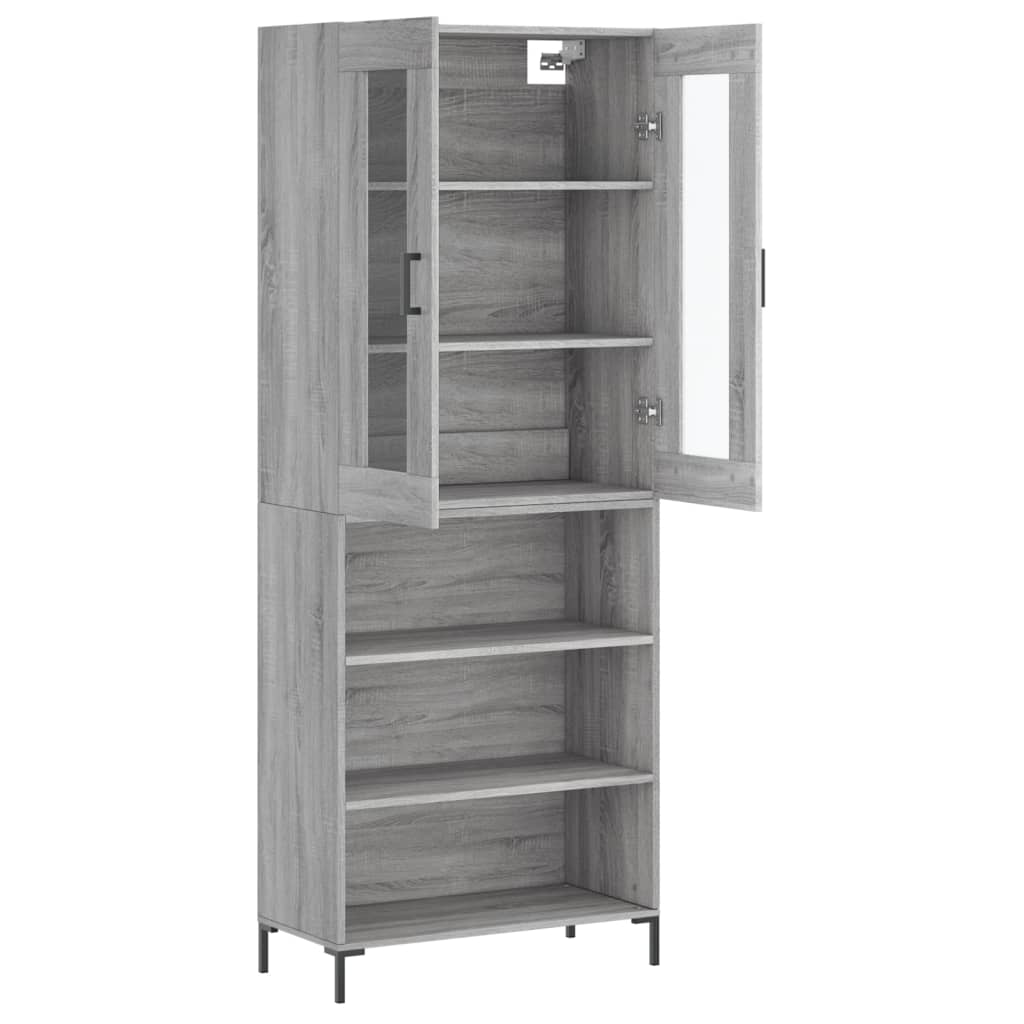 Visoka komoda siva sonome 69,5x34x180 cm od konstruiranog drva