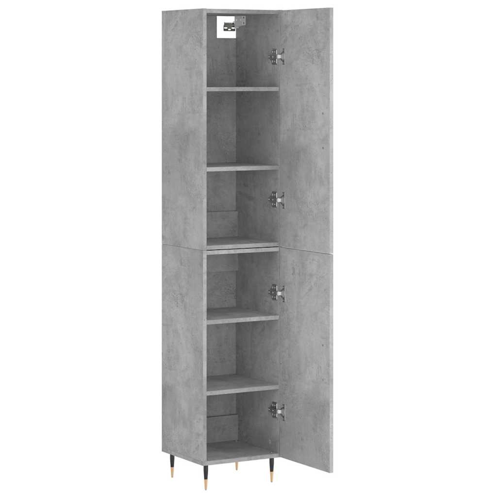 Visoka komoda siva betona 34,5x34x180 cm od konstruiranog drva