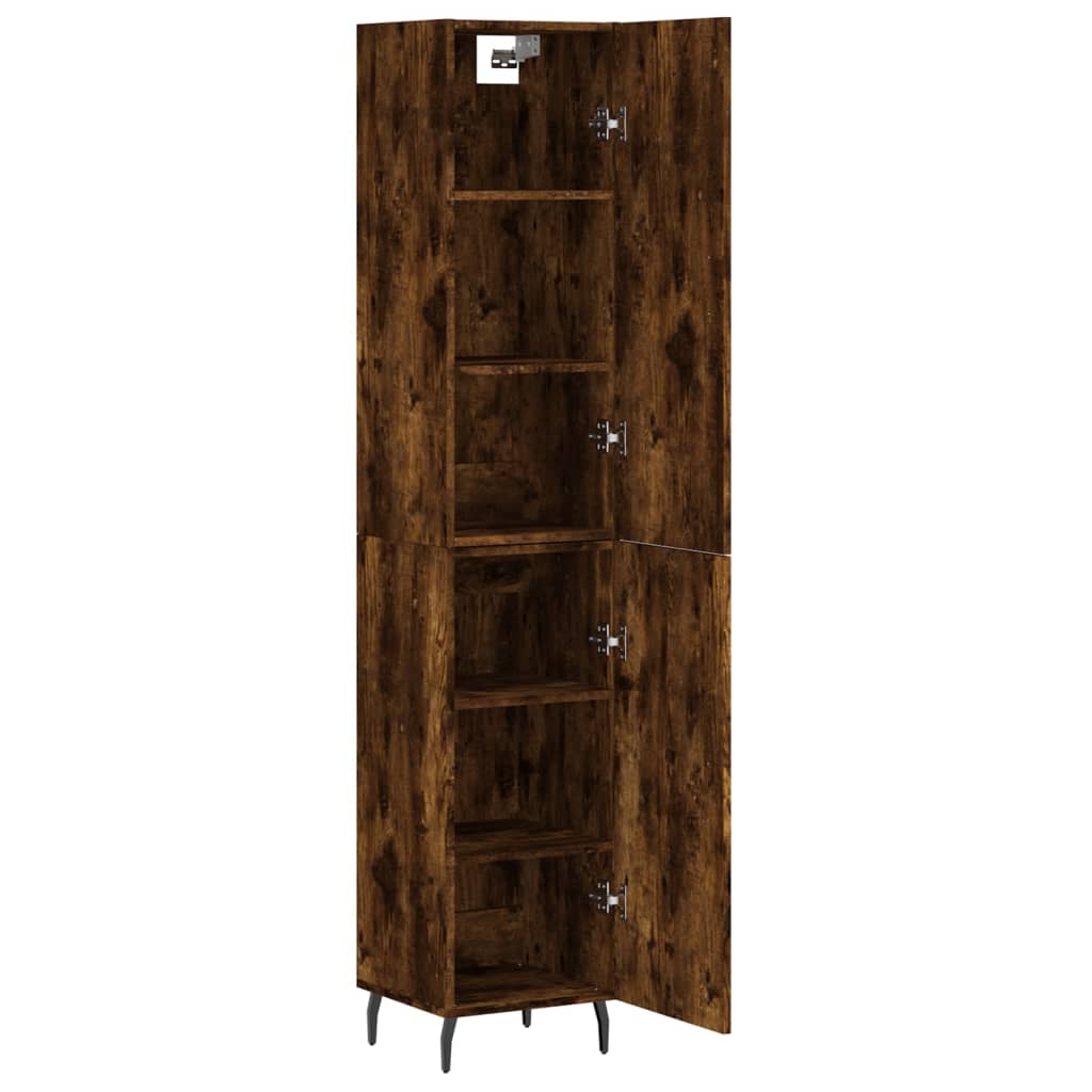 Visoka komoda dimljeni hrast 34,5x34x180cm konstruiranog drva