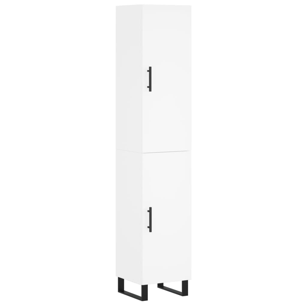 Visoka komoda bijeli 34,5x34x180 cm od konstruiranog drva