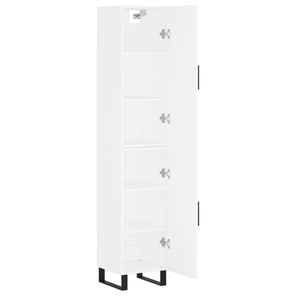 Visoka komoda bijeli 34,5x34x180 cm od konstruiranog drva