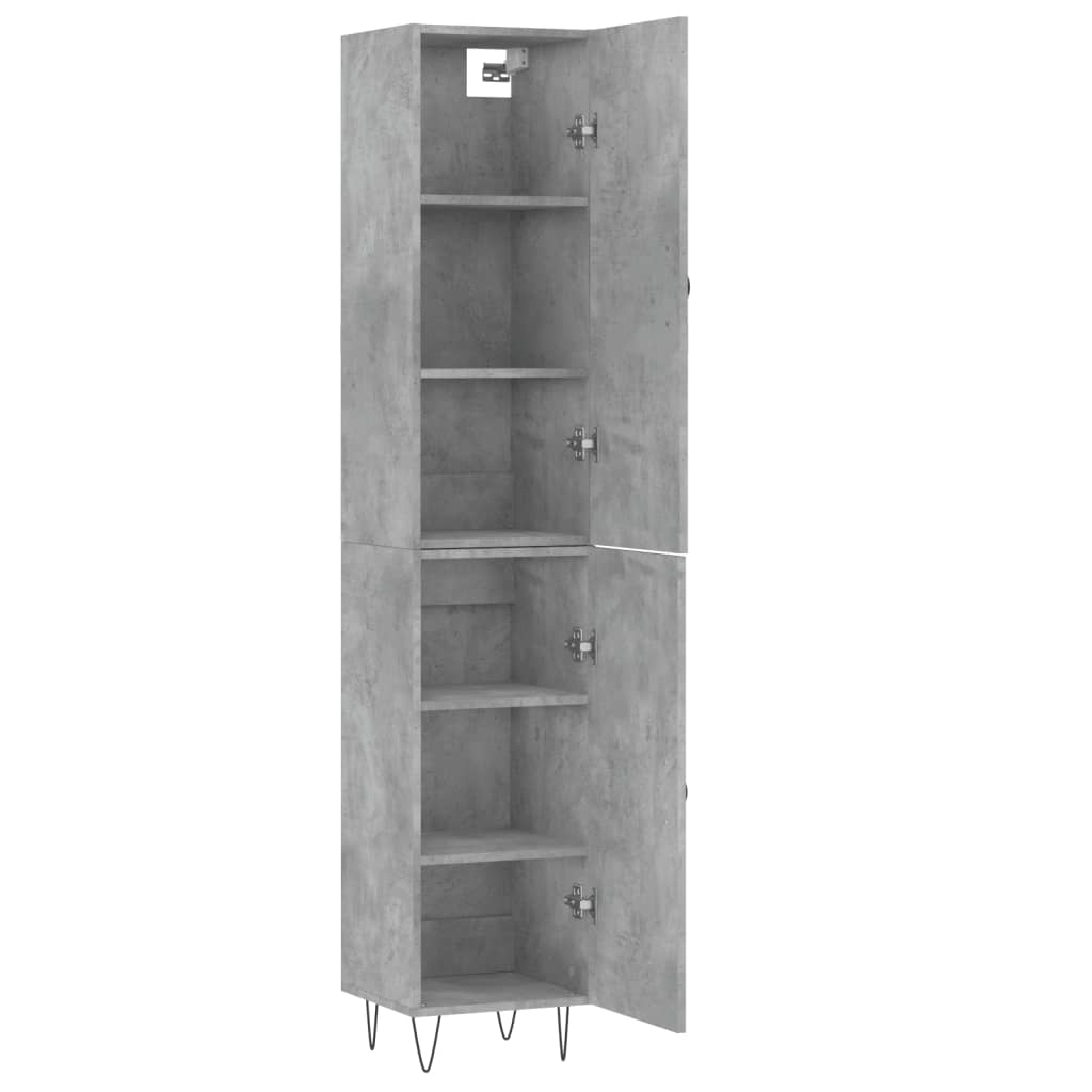 Visoka komoda siva betona 34,5x34x180 cm od konstruiranog drva