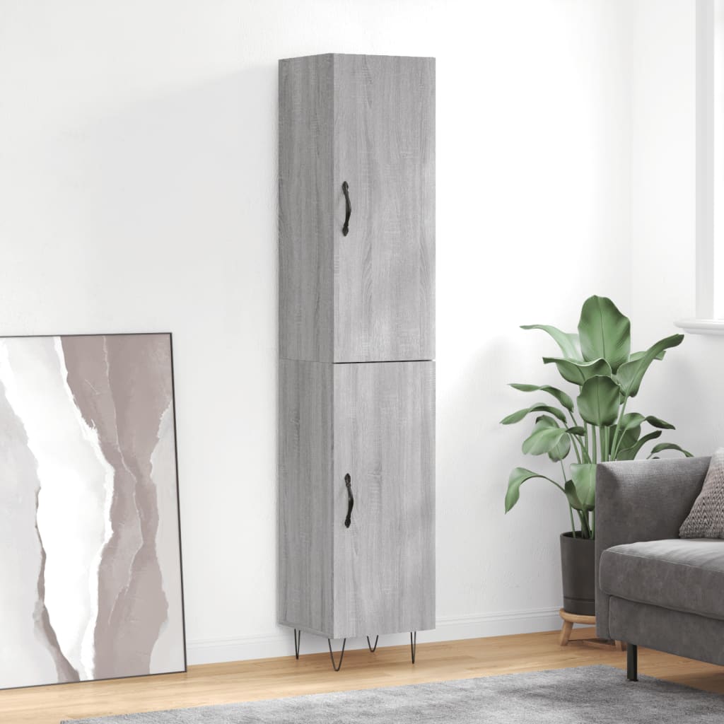 Visoka komoda siva sonome 34,5x34x180 cm od konstruiranog drva