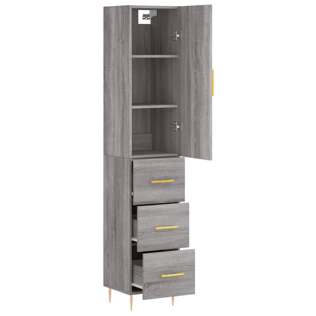 Visoka komoda siva sonome 34,5x34x180 cm od konstruiranog drva