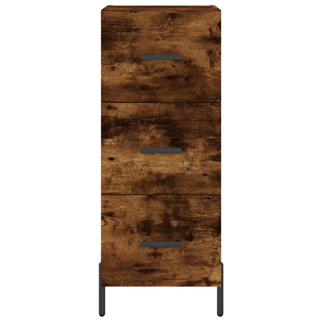 Visoka komoda dimljeni hrast 34,5x34x180cm konstruiranog drva