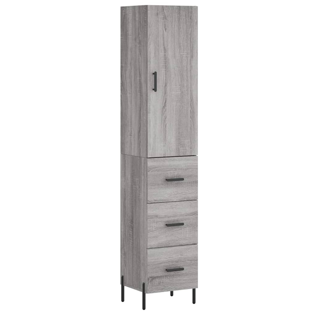 Visoka komoda siva sonome 34,5x34x180 cm od konstruiranog drva