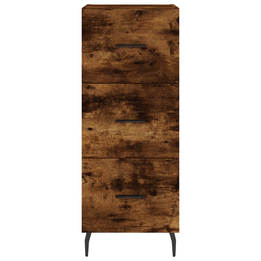 Visoka komoda dimljeni hrast 34,5x34x180cm konstruiranog drva