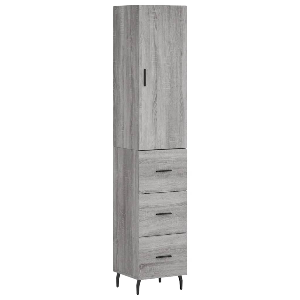 Visoka komoda siva sonome 34,5x34x180 cm od konstruiranog drva