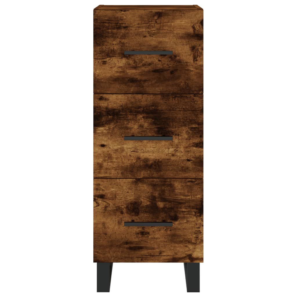 Visoka komoda dimljeni hrast 34,5x34x180cm konstruiranog drva