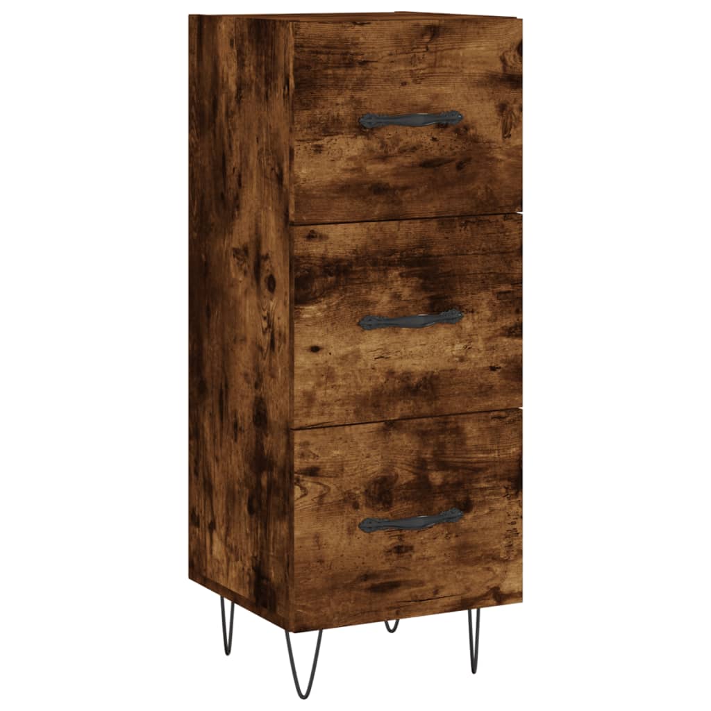 Visoka komoda dimljeni hrast 34,5x34x180cm konstruiranog drva