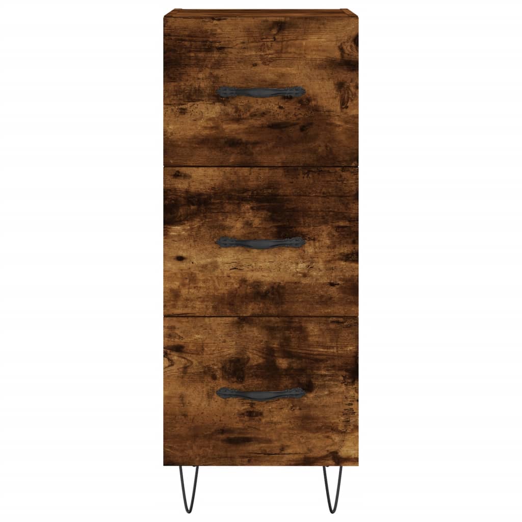 Visoka komoda dimljeni hrast 34,5x34x180cm konstruiranog drva