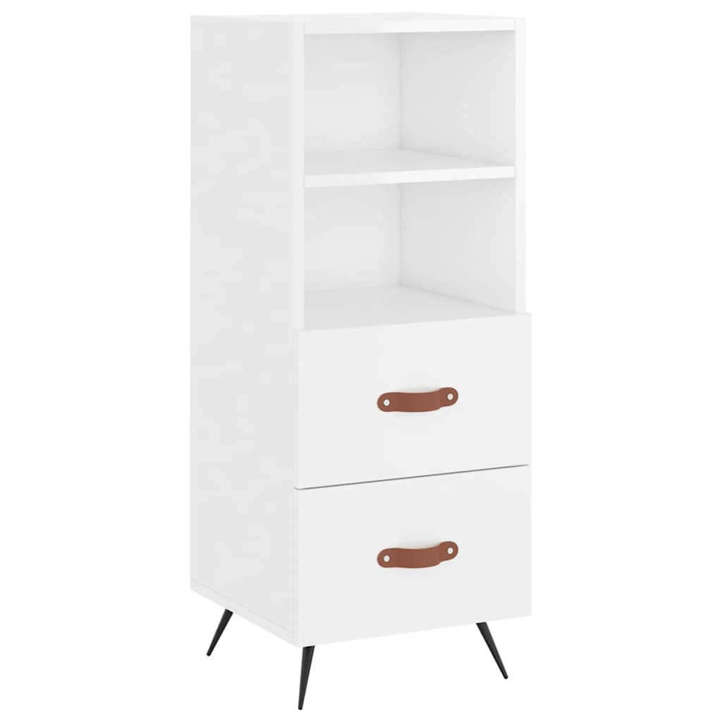 Visoka komoda sjajna bijela 34,5x34x180 cm konstruirano drvo