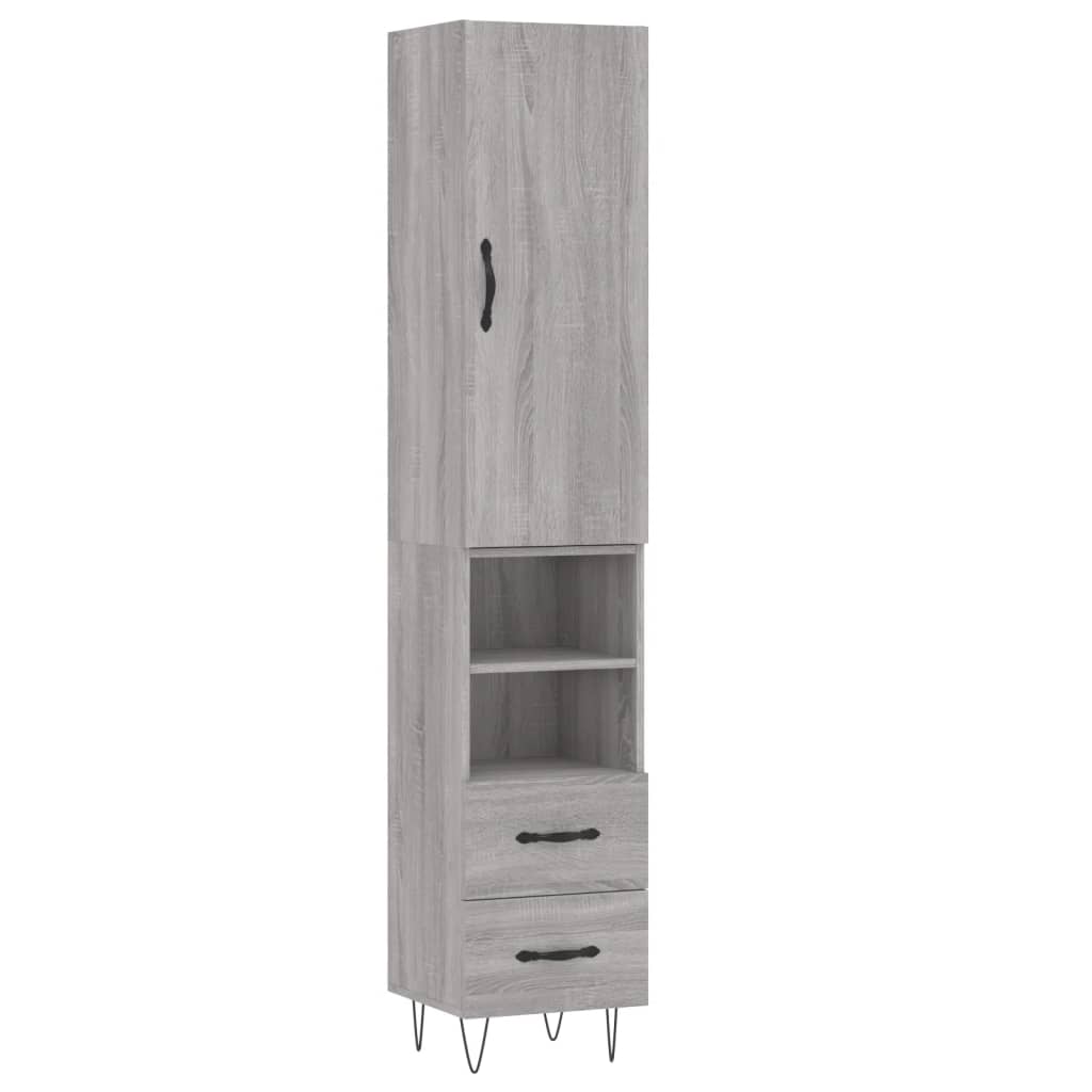 Visoka komoda siva sonome 34,5x34x180 cm od konstruiranog drva