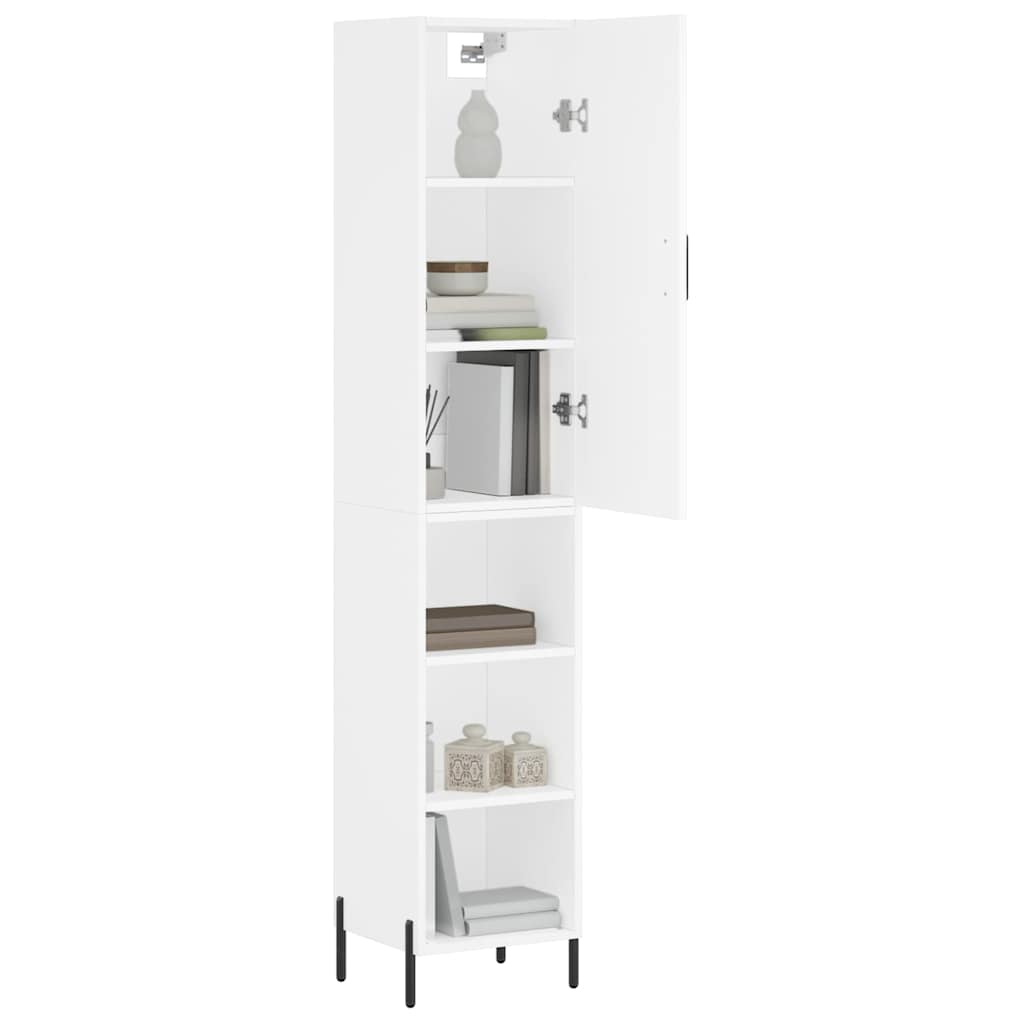 Visoka komoda bijeli 34,5x34x180 cm od konstruiranog drva
