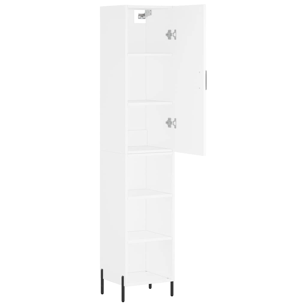 Visoka komoda bijeli 34,5x34x180 cm od konstruiranog drva