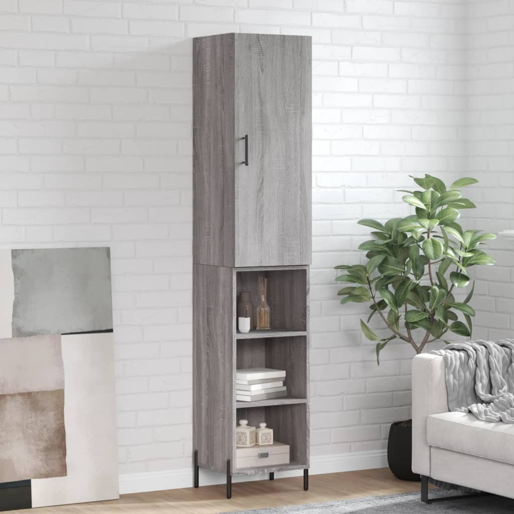 Visoka komoda siva sonome 34,5x34x180 cm od konstruiranog drva