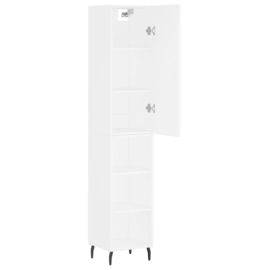Visoka komoda bijeli 34,5x34x180 cm od konstruiranog drva