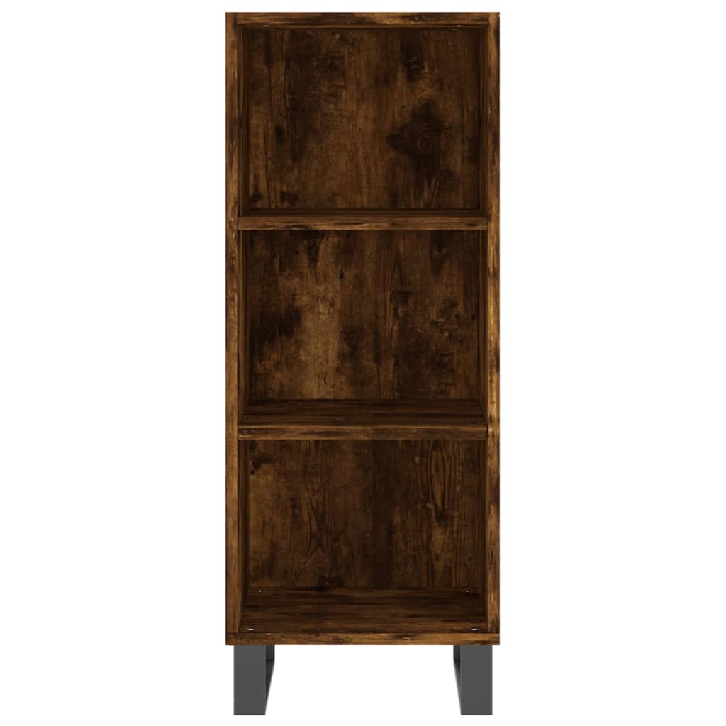 Visoka komoda dimljeni hrast 34,5x34x180cm konstruiranog drva