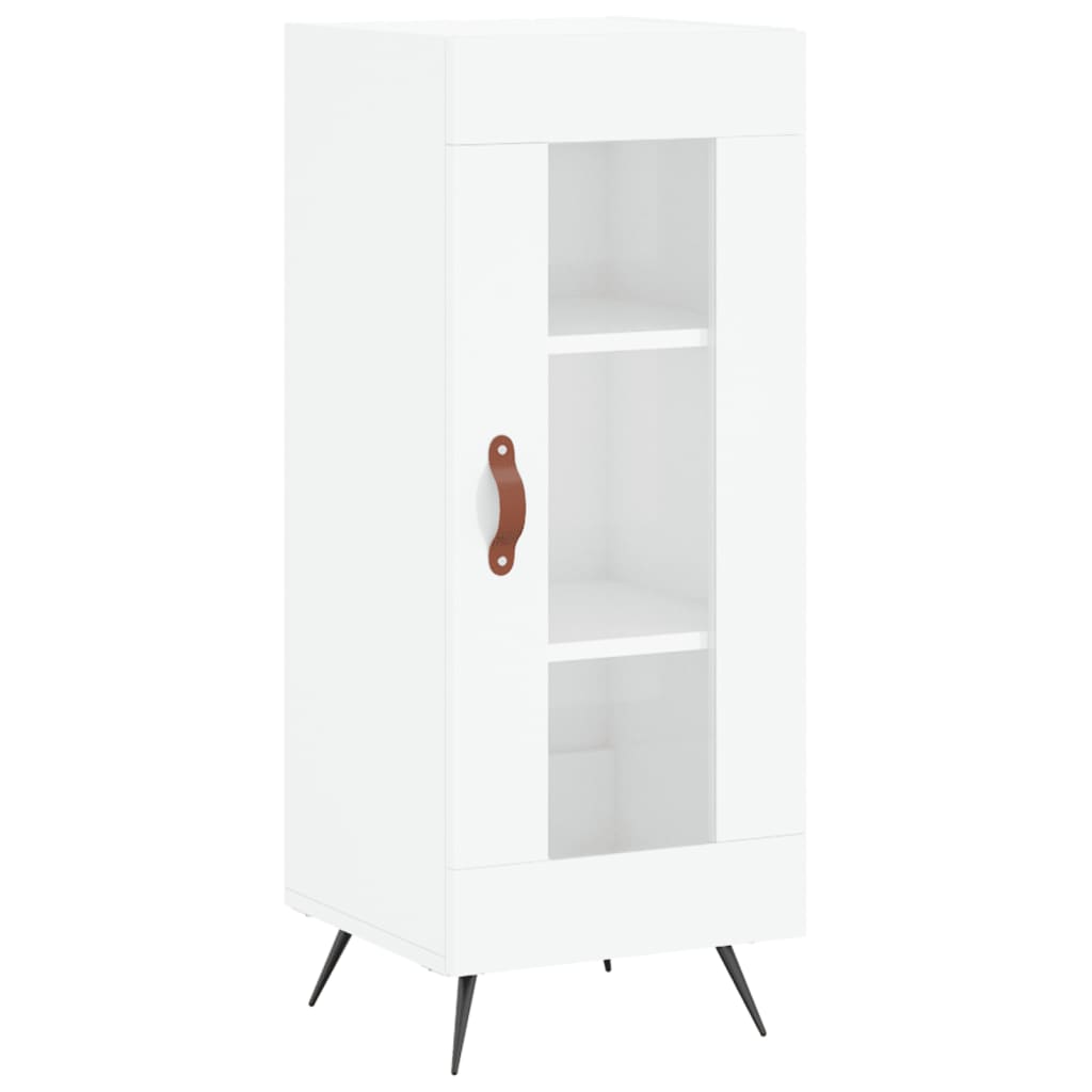 Visoka komoda sjajna bijela 34,5x34x180 cm konstruirano drvo