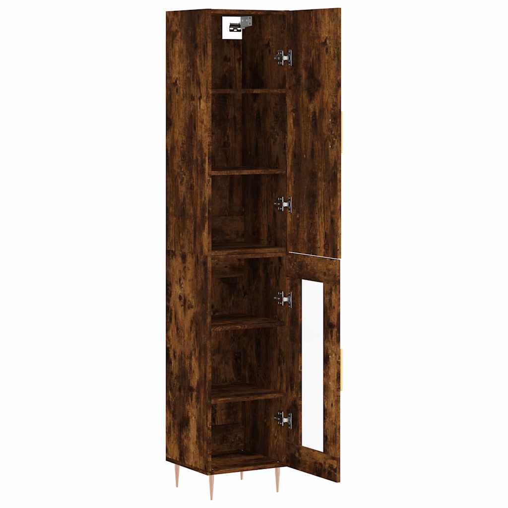 Visoka komoda dimljeni hrast 34,5x34x180cm konstruiranog drva