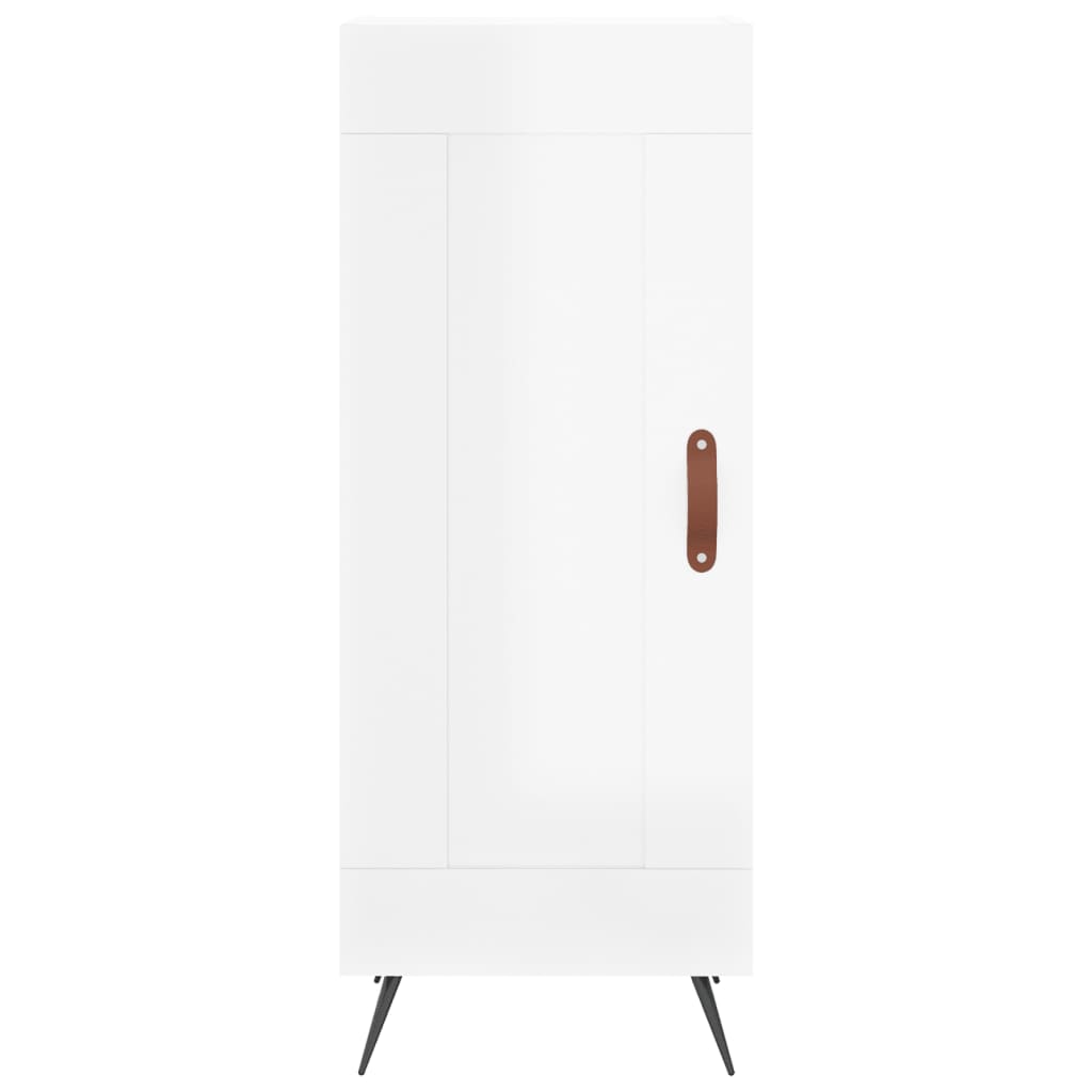 Visoka komoda sjajna bijela 34,5x34x180 cm konstruirano drvo