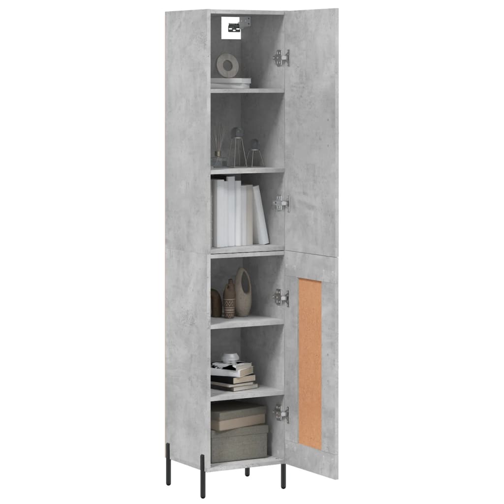 Visoka komoda siva betona 34,5x34x180 cm od konstruiranog drva
