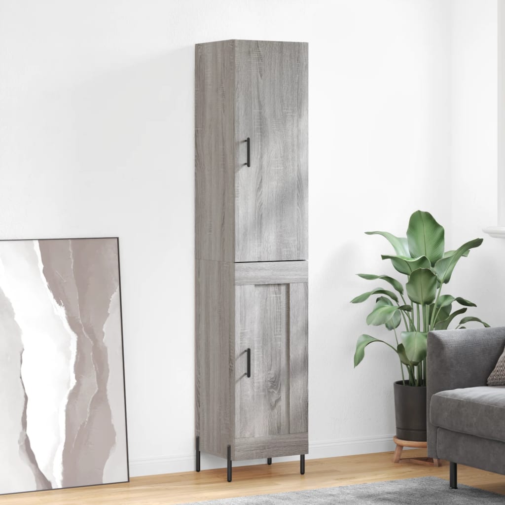 Visoka komoda siva sonome 34,5x34x180 cm od konstruiranog drva
