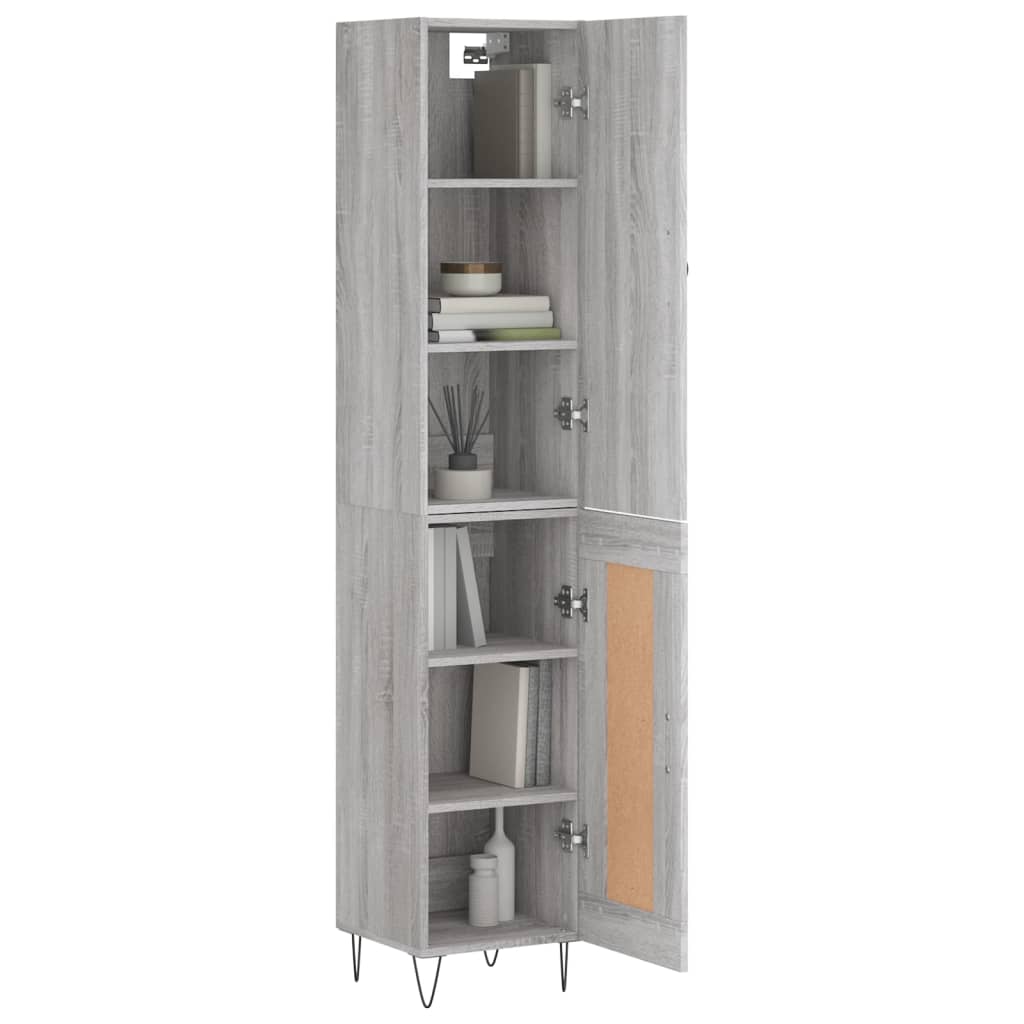 Visoka komoda siva sonome 34,5x34x180 cm od konstruiranog drva