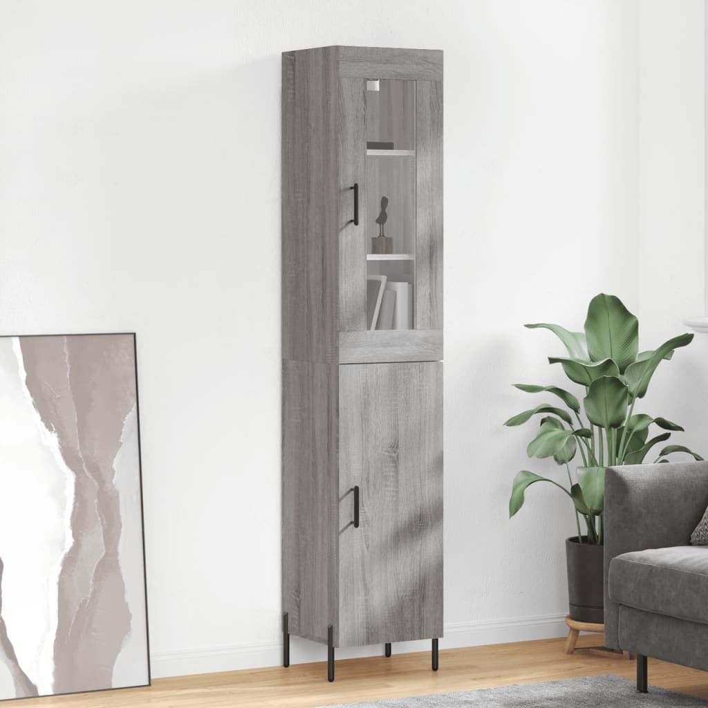 Visoka komoda siva sonome 34,5x34x180 cm od konstruiranog drva