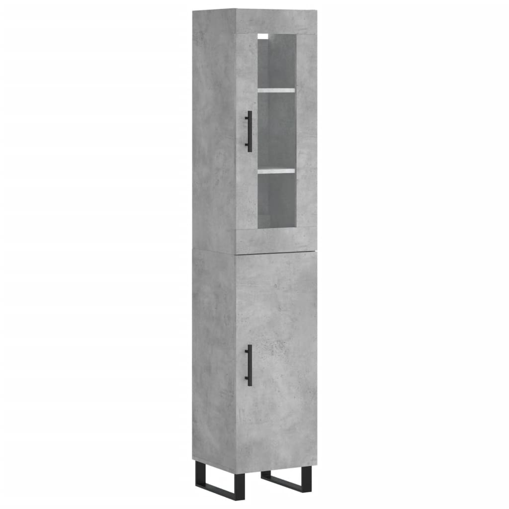 Visoka komoda siva betona 34,5x34x180 cm od konstruiranog drva
