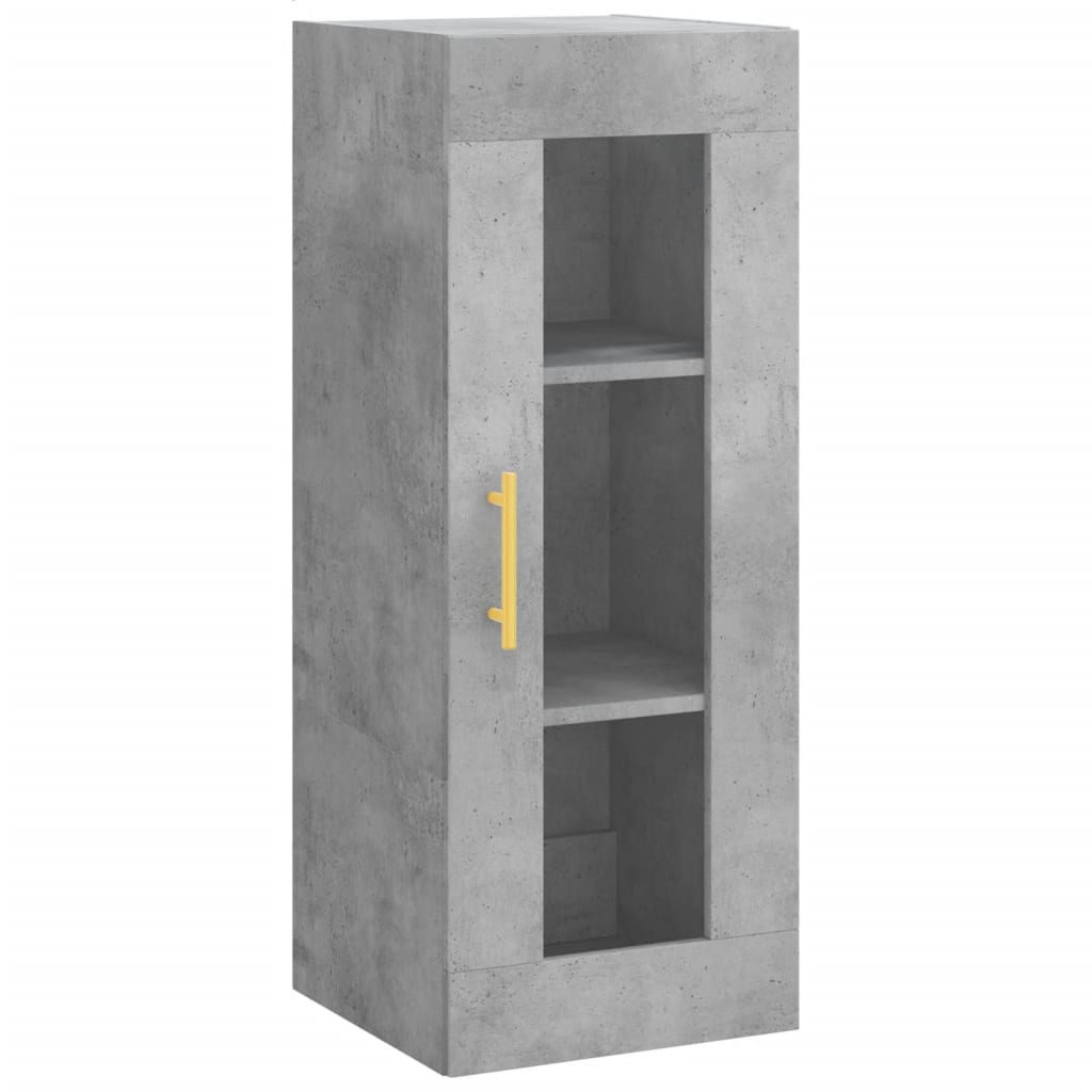 Visoka komoda siva betona 34,5x34x180 cm od konstruiranog drva