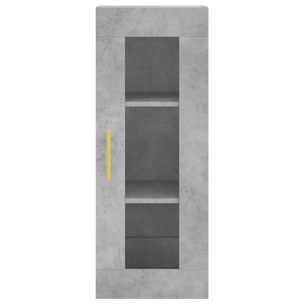 Visoka komoda siva betona 34,5x34x180 cm od konstruiranog drva