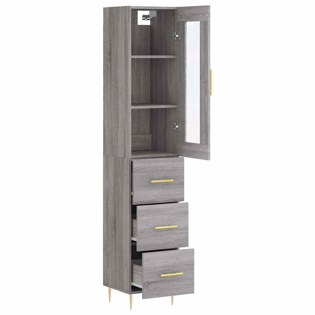 Visoka komoda siva sonome 34,5x34x180 cm od konstruiranog drva