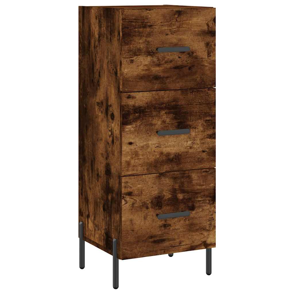 Visoka komoda dimljeni hrast 34,5x34x180cm konstruiranog drva