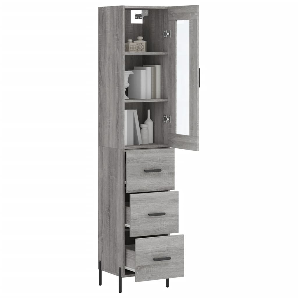 Visoka komoda siva sonome 34,5x34x180 cm od konstruiranog drva